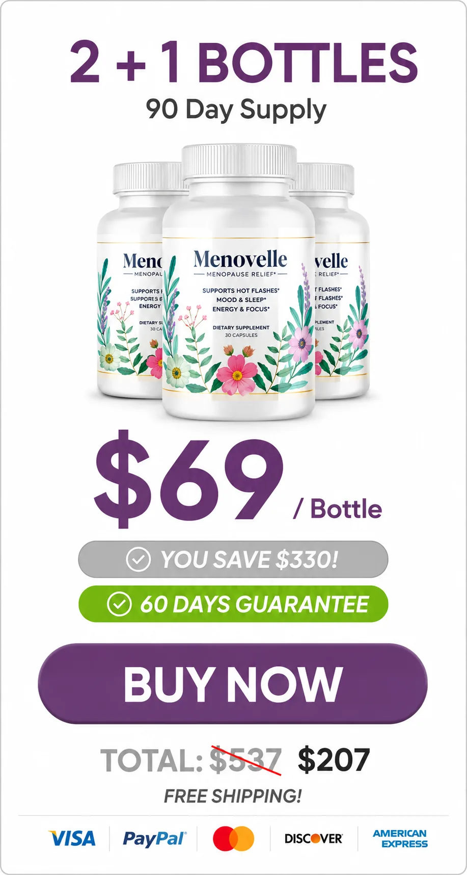 menovelle 3 Bottle Price